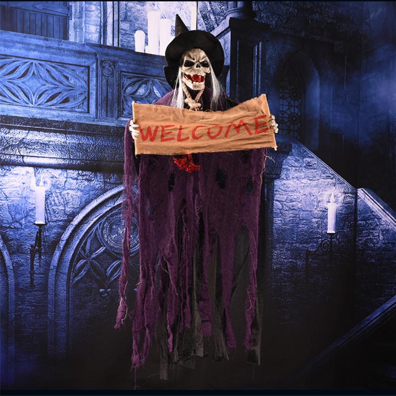 Halloween Hanging Skull Ghost Welcome Doorway Decor