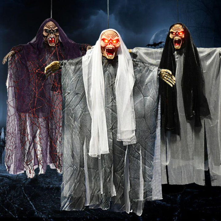 Hanging Skull Ghost Halloween Door Decoration Display