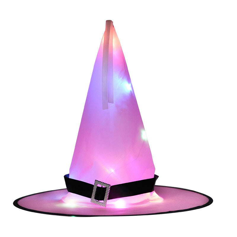 LED Witch Hat Halloween Costume Party Decoration Prop