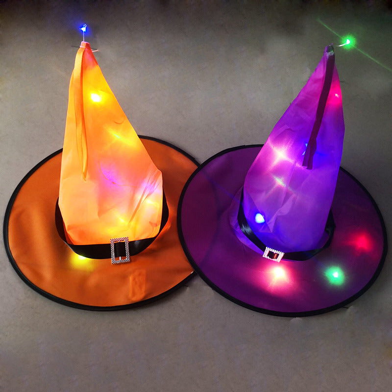 LED Witch Hat Halloween Costume Party Decoration Prop