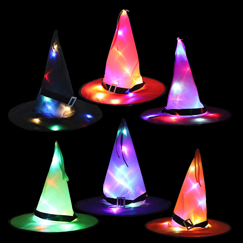 LED Witch Hat Halloween Costume Party Decoration Prop