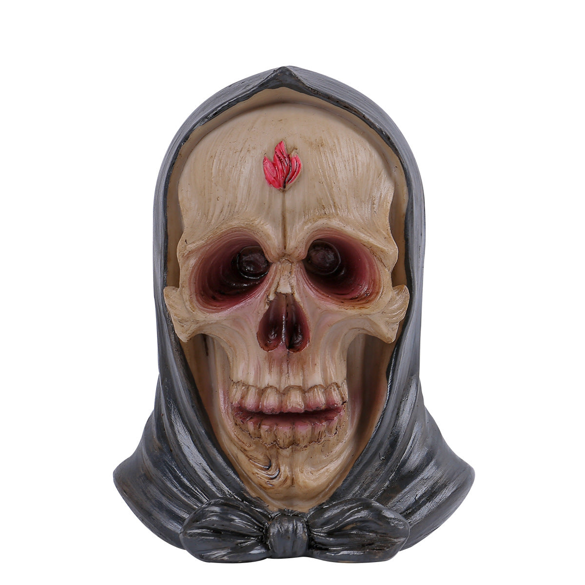 Hooded Skull Halloween Decor For Gothic Focal Points