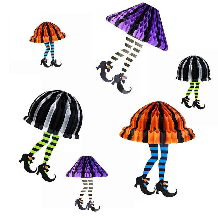 Halloween Honeycomb Witch Legs Hanging Party Decor