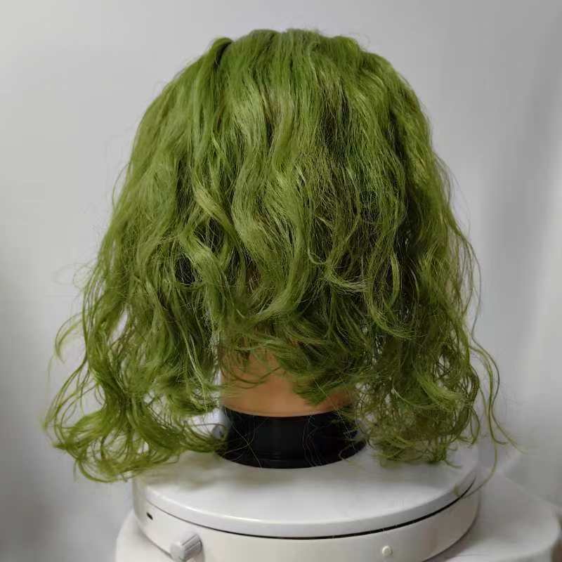 Joker Latex Mask With Green Hair For Full Costume