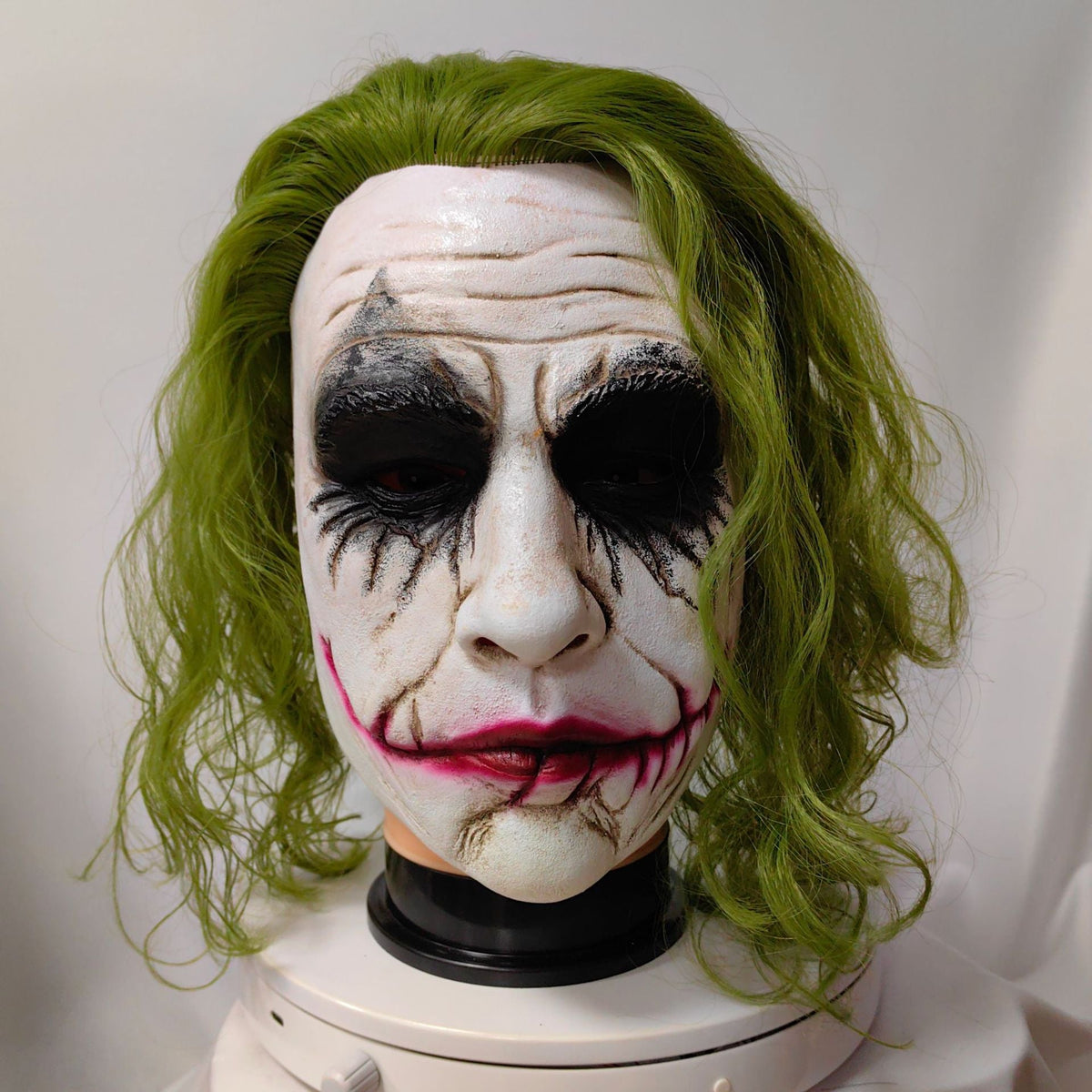 Joker Latex Mask With Green Hair For Full Costume