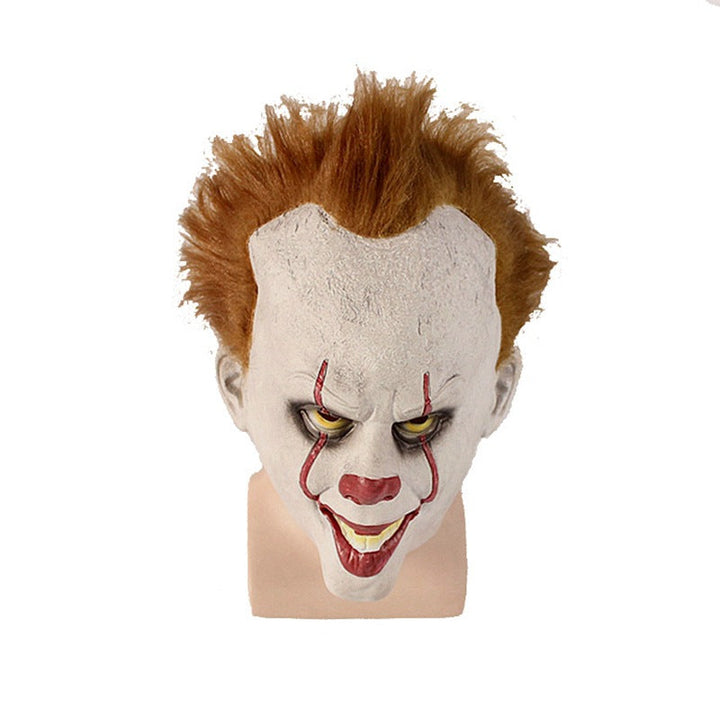 Latex Clown Mask With Hair | Pennywise-Style Horror