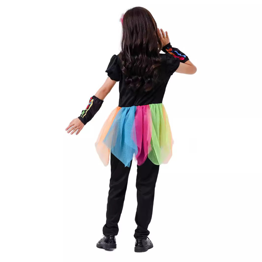 Day of the Dead Kids Skeleton Princess Costume Set