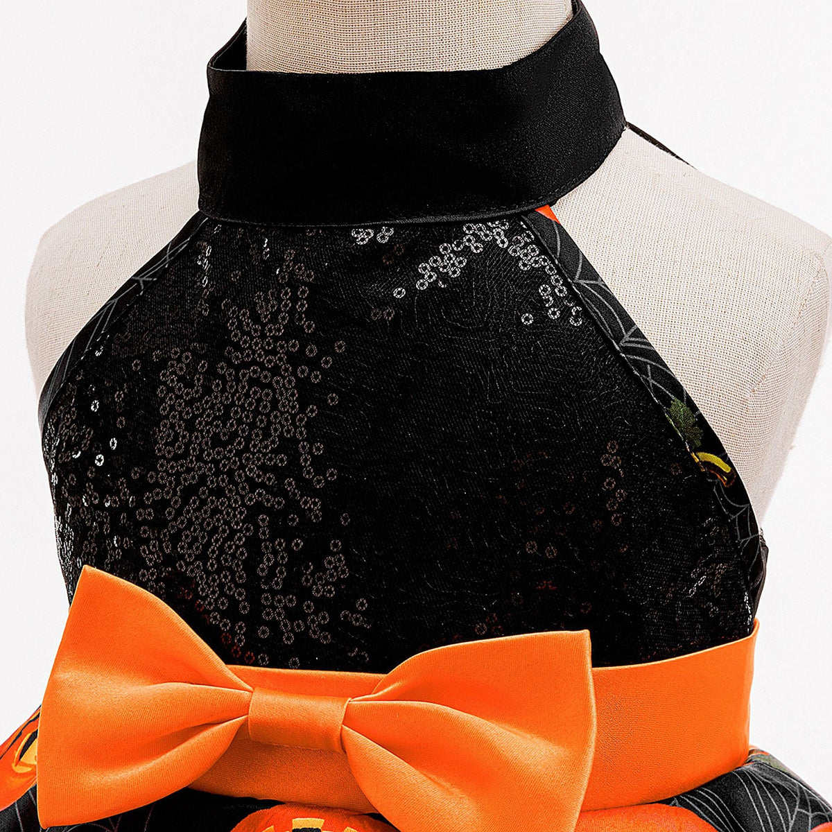 Halloween Girls Dress — Pumpkin Print Princess Look