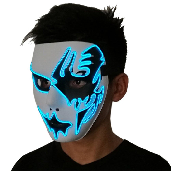 Halloween LED Mask With Striking Blue Skull Glow