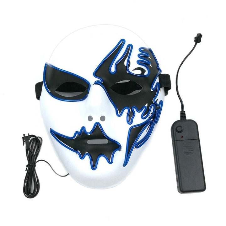 Halloween LED Mask With Striking Blue Skull Glow