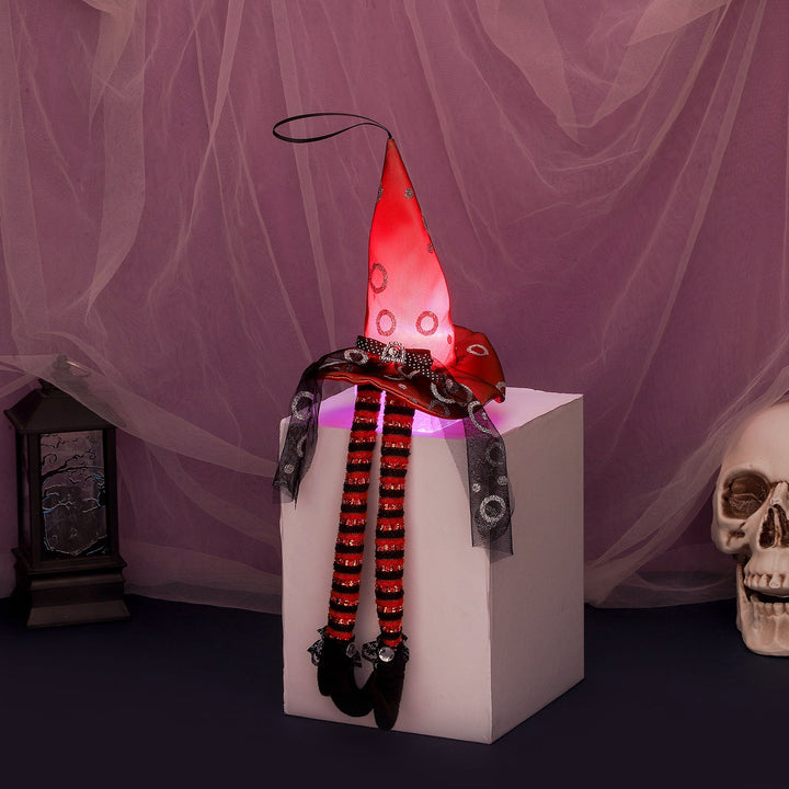 Light-Up Wizard Hat Halloween Window Display Decor