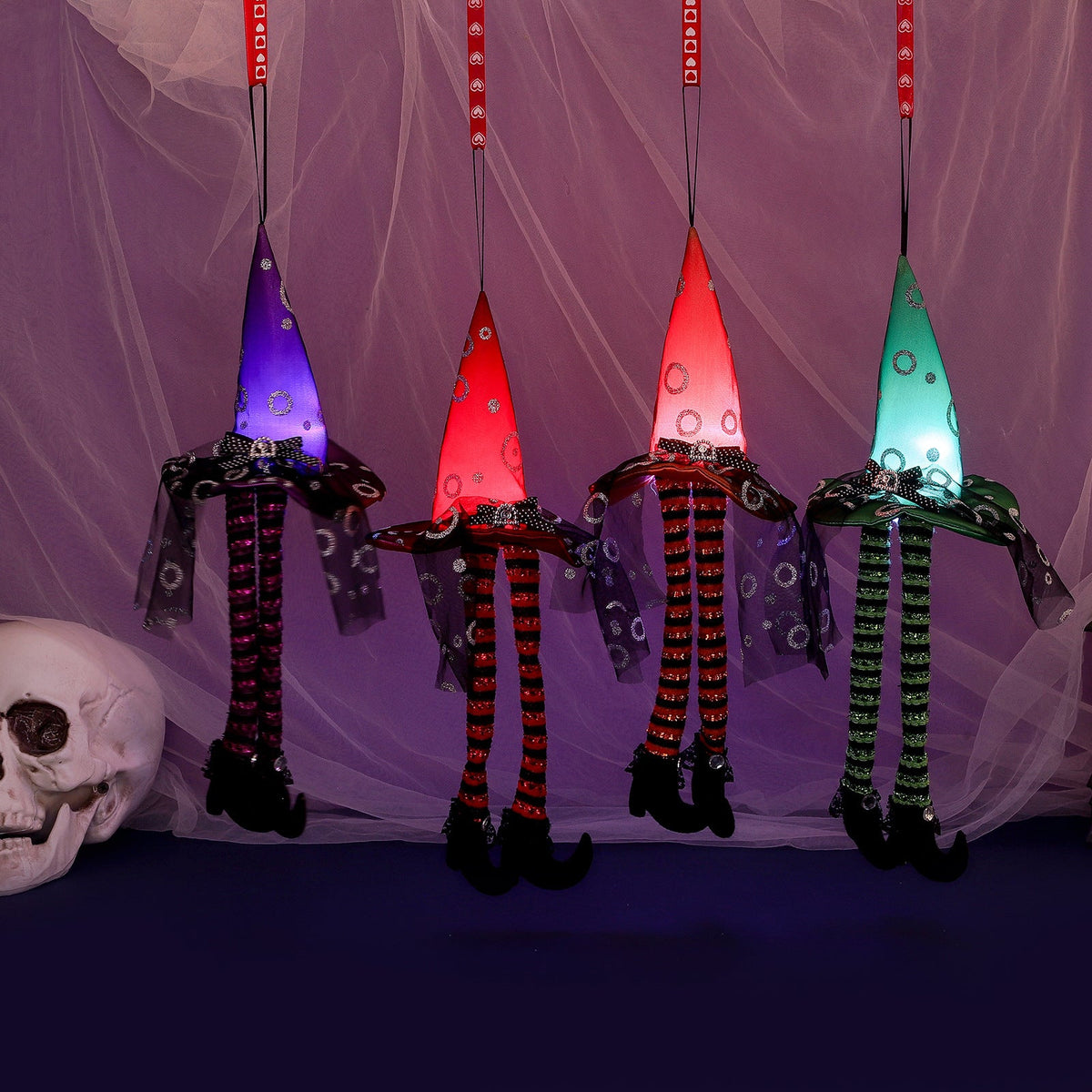 Light-Up Wizard Hat Halloween Window Display Decor
