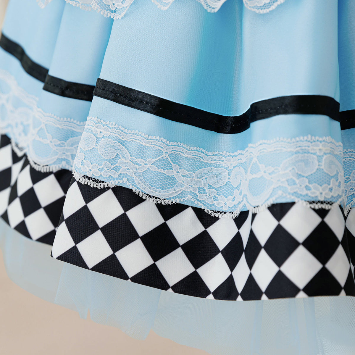 Girls' Alice Maid Costume Dress With Layered Skirt