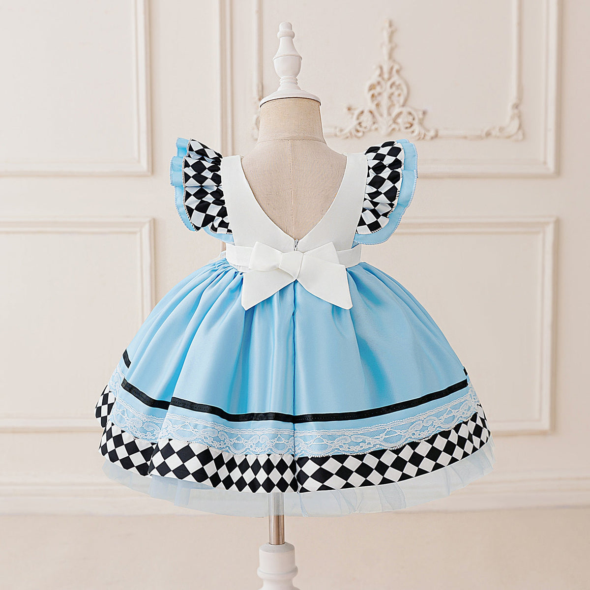 Girls' Alice Maid Costume Dress With Layered Skirt