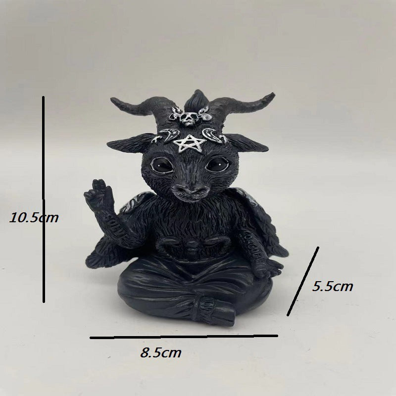 Gothic Halloween Cat Resin Ornament for Dark Displays