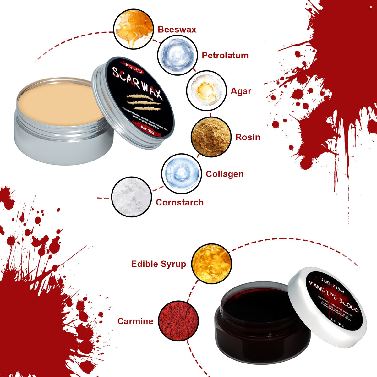 Halloween SFX Makeup Kit for Realistic Wounds & Scars
