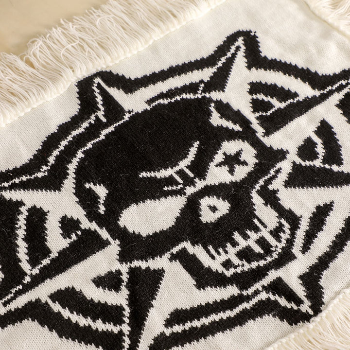 Halloween Skull Knit Placemat Table Decor for Parties