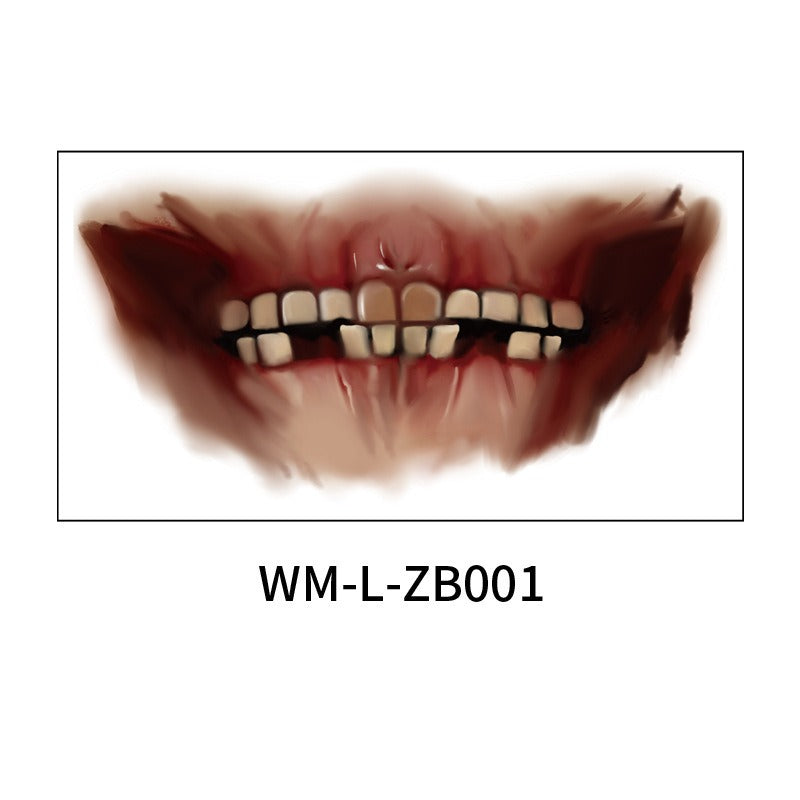 Halloween Mouth Tattoo | Oversized Horror Face Makeup