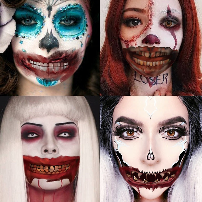Halloween Mouth Tattoo | Oversized Horror Face Makeup