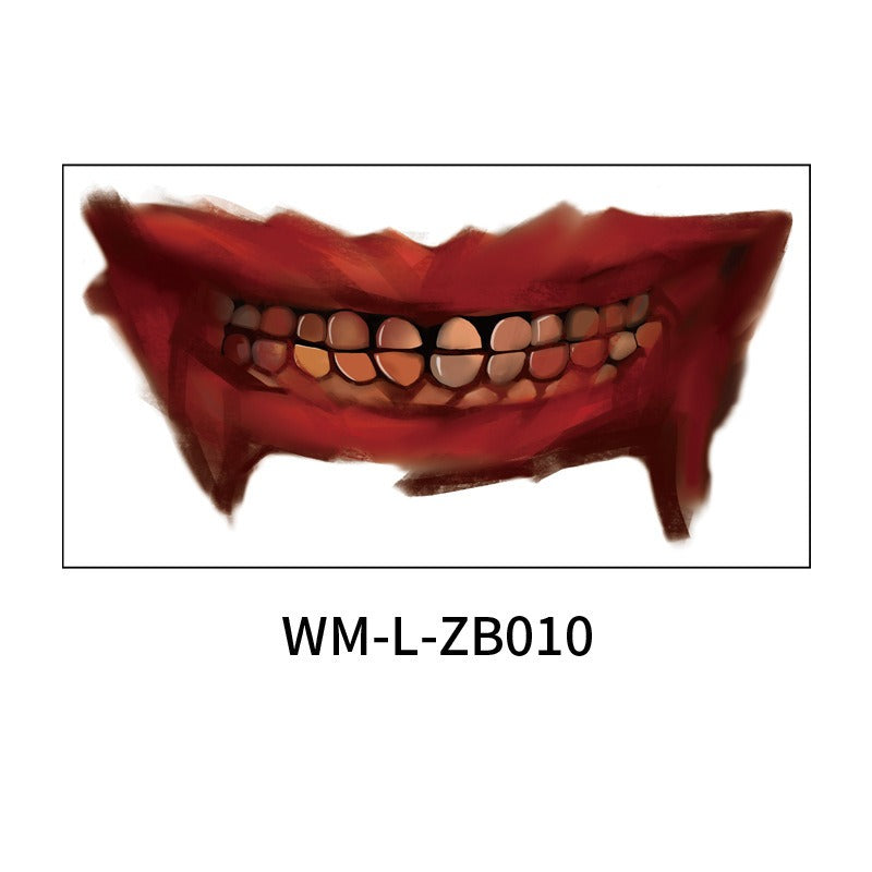 Halloween Mouth Tattoo | Oversized Horror Face Makeup