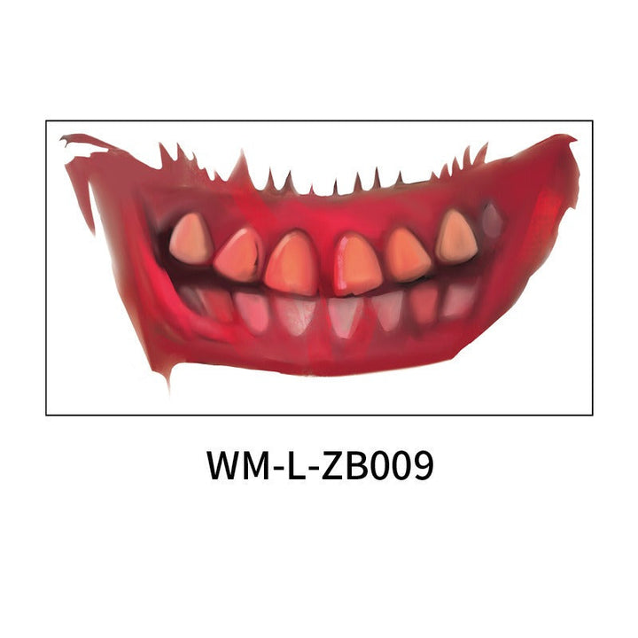 Halloween Mouth Tattoo | Oversized Horror Face Makeup
