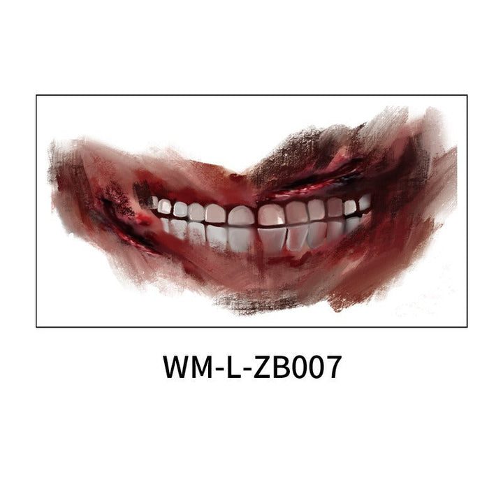Halloween Mouth Tattoo | Oversized Horror Face Makeup