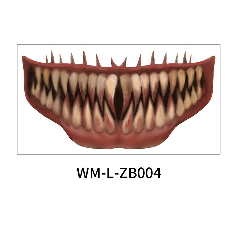 Halloween Mouth Tattoo | Oversized Horror Face Makeup