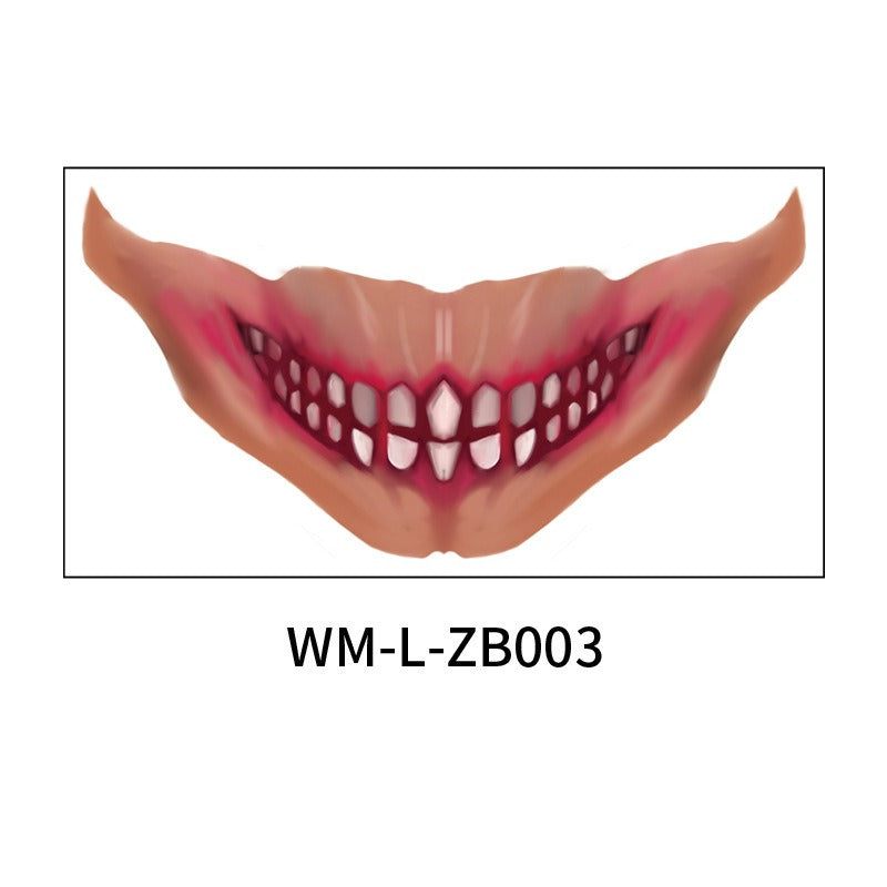 Halloween Mouth Tattoo | Oversized Horror Face Makeup
