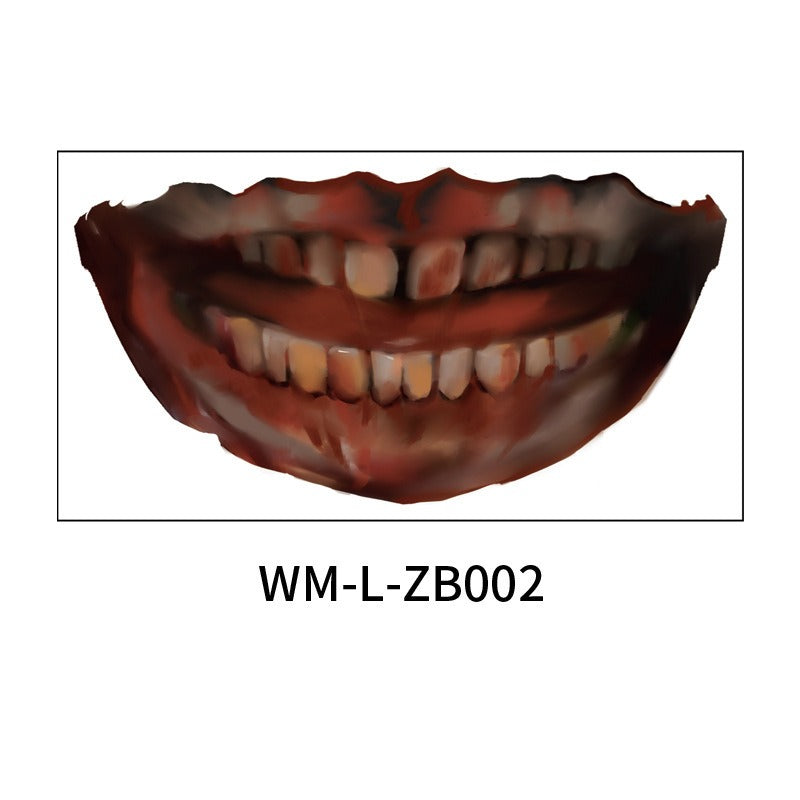 Halloween Mouth Tattoo | Oversized Horror Face Makeup