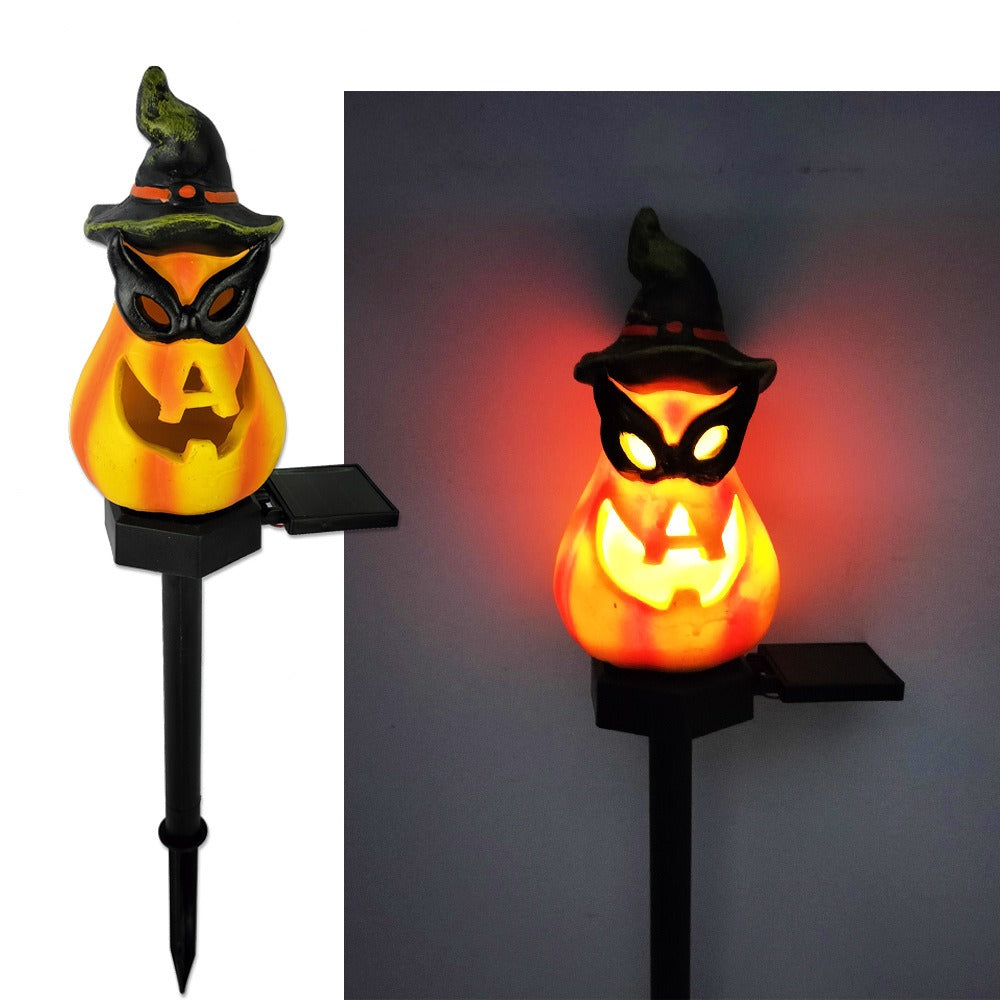 Solar Skull and Crow Garden Light for Halloween Decor