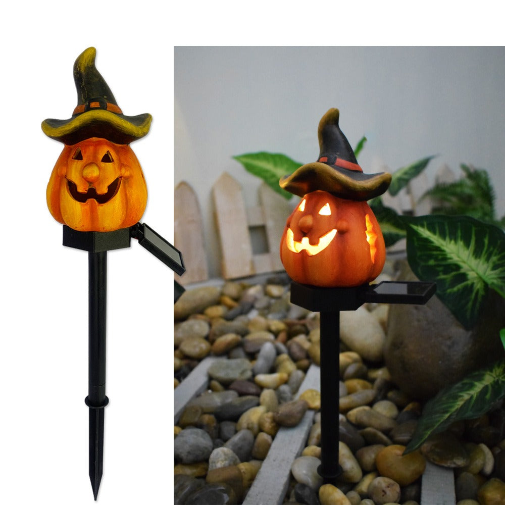 Solar Skull and Crow Garden Light for Halloween Decor