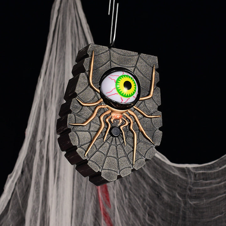 One-Eyed Spider Doorbell | Glowing Halloween Decor