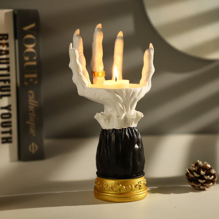 Palm Candlestick Holder for Gothic Halloween Decor