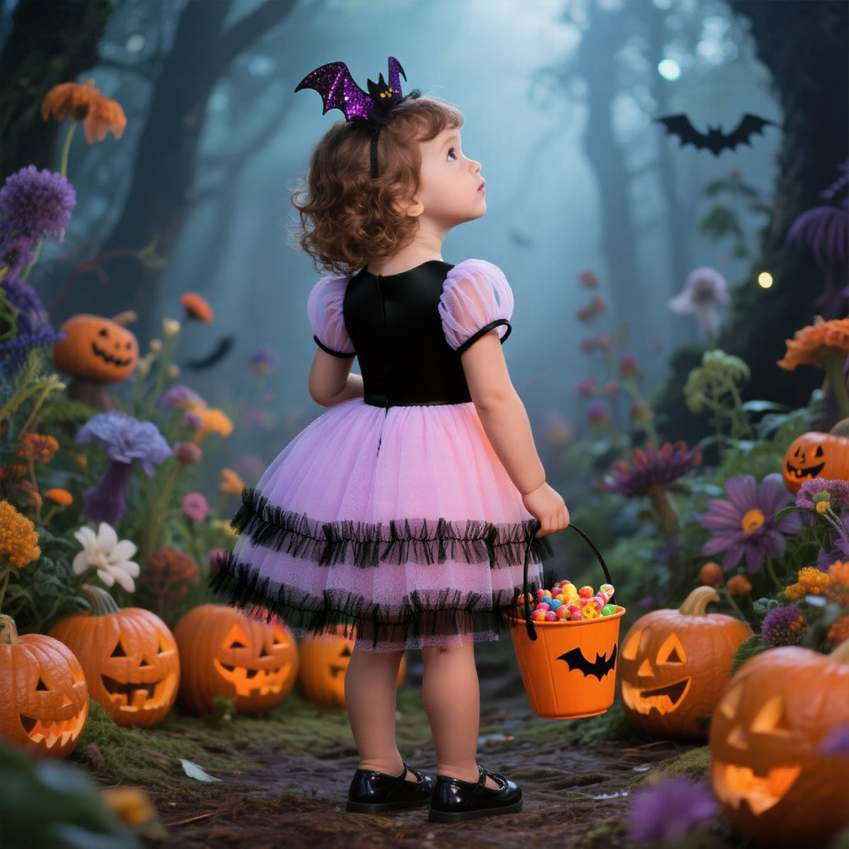 Girls Gothic Princess Dress - Lavender Halloween Gown