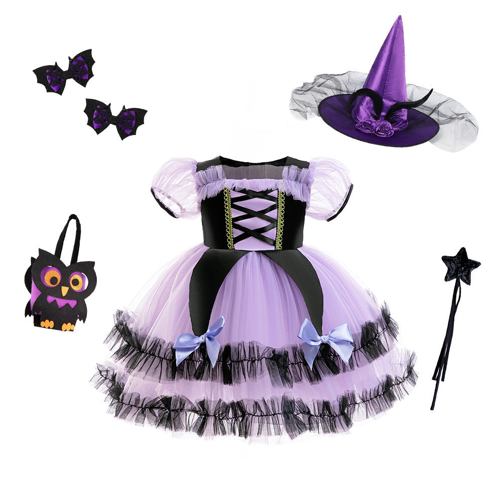 Girls Gothic Princess Dress - Lavender Halloween Gown