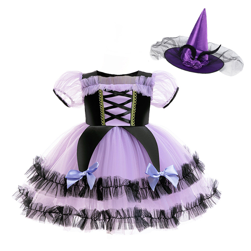 Girls Gothic Princess Dress - Lavender Halloween Gown