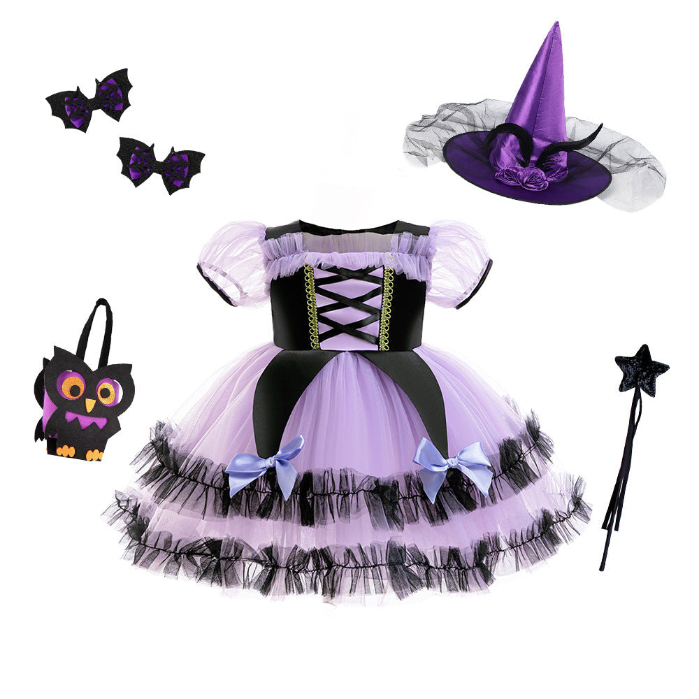 Girls Gothic Princess Dress - Lavender Halloween Gown