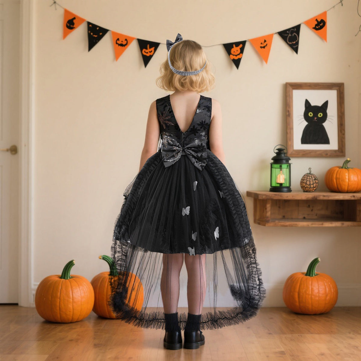 Girls' Halloween Princess Dress – Sparkling Full Gown