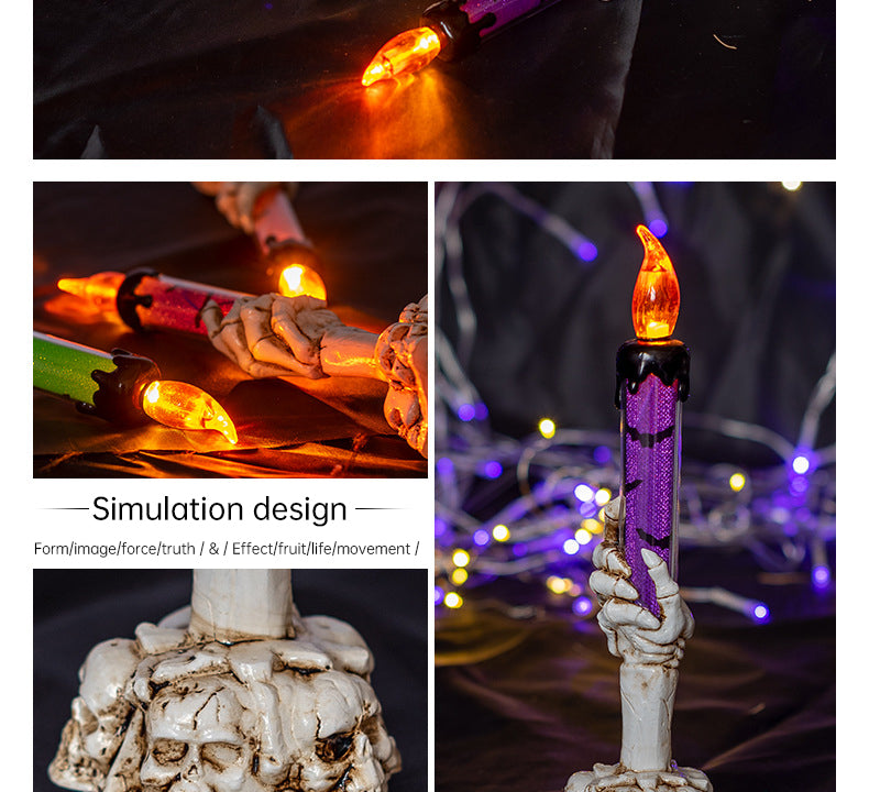 Halloween Skull Candle Lamp - Smokeless Flame Decor