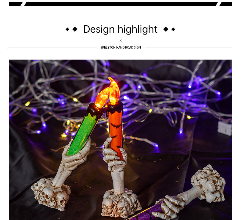 Halloween Skull Candle Lamp - Smokeless Flame Decor