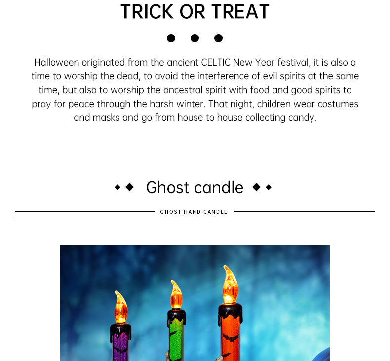 Halloween Skull Candle Lamp - Smokeless Flame Decor