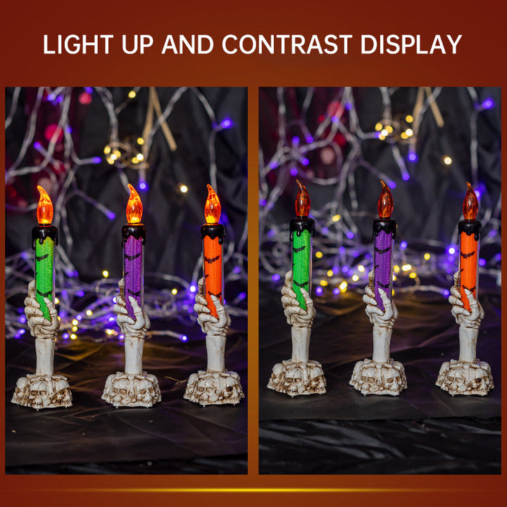 Halloween Skull Candle Lamp - Smokeless Flame Decor