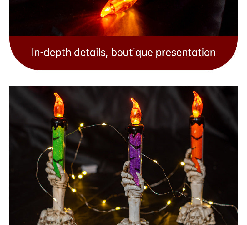Halloween Skull Candle Lamp - Smokeless Flame Decor