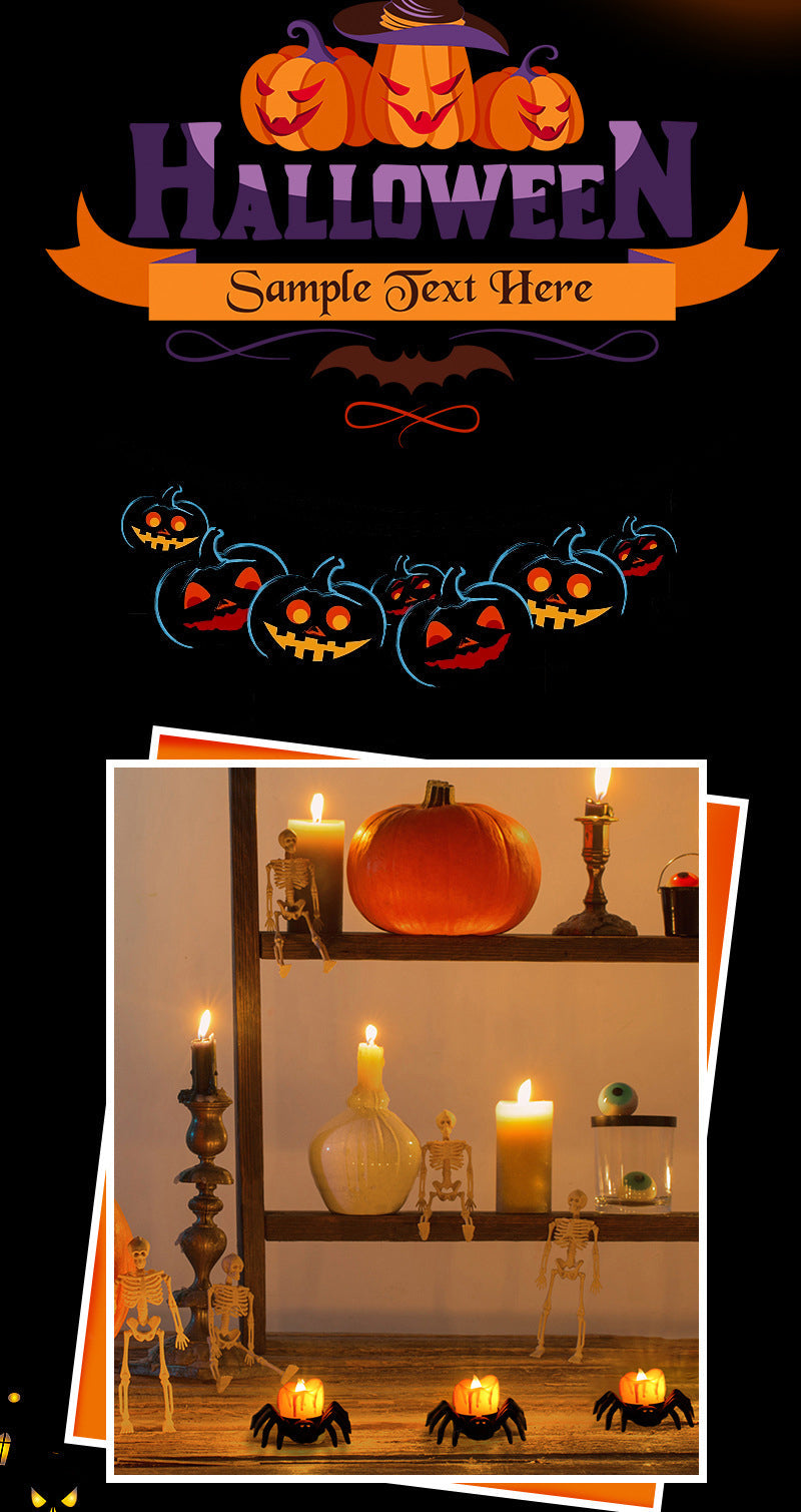 Pumpkin Spider Lantern Halloween Decor Light for Tables