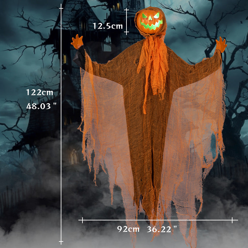 Halloween Hanging Ghost Decoration With Moving Pumpkin