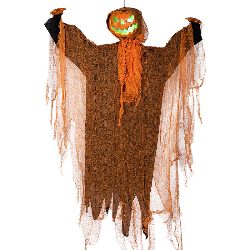 Halloween Hanging Ghost Decoration With Moving Pumpkin