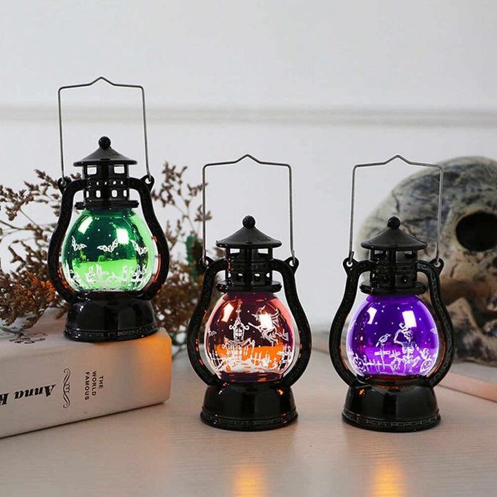 Halloween Retro Lantern With Eerie Multicolor Glow