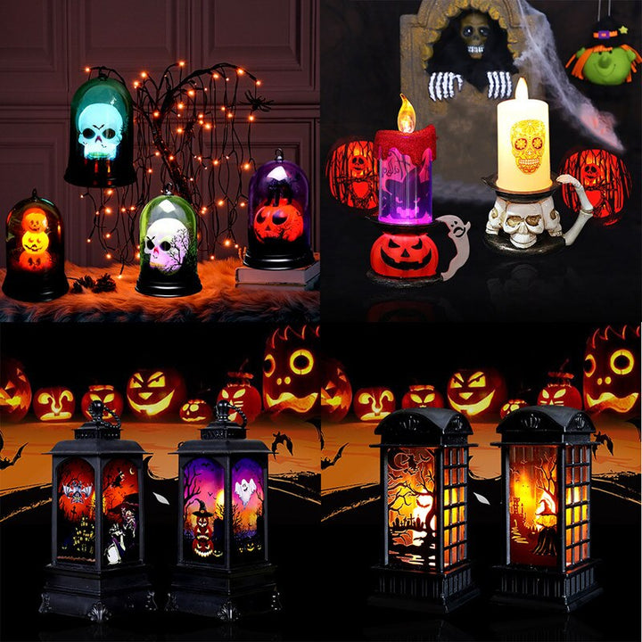Halloween Retro Lantern With Eerie Multicolor Glow