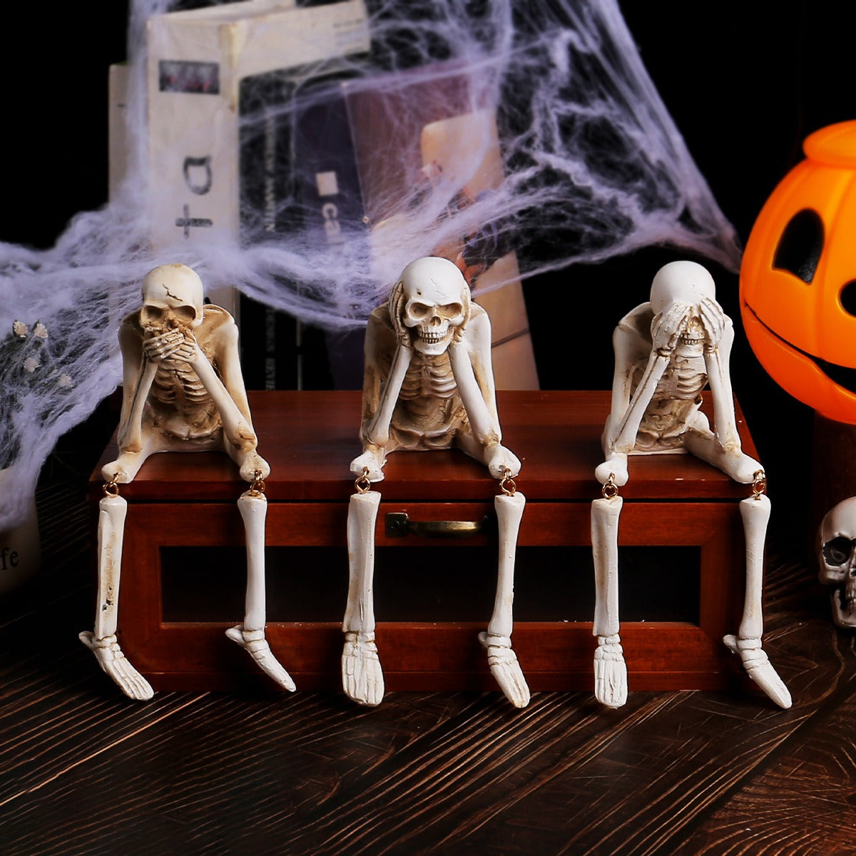 Halloween Skeleton Ornament for Spooky Tabletop Charm
