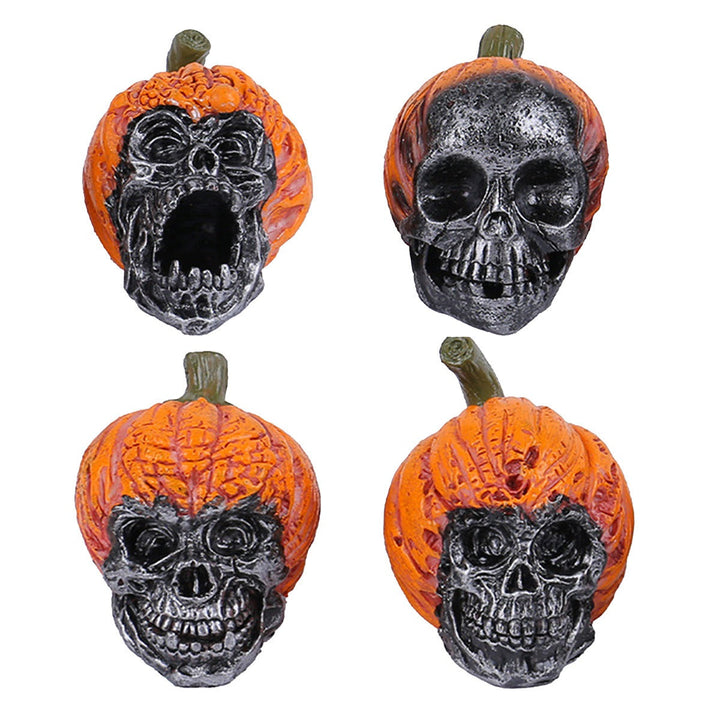 Halloween Skull Pumpkin Resin Decor for Spooky Displays